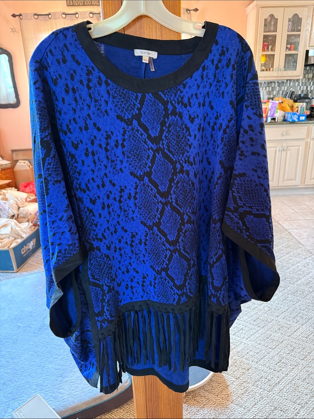 Tyler Boe Royal Blue Sweater with Black Trim
